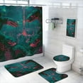 thumbnail image 1 of 4 Pcs Group Snakes Bathroom Shower Curtain Set with Rugs,Toilet Lid Cover, Bath Mat Wild Snake Pattern Animal Theme Reptiles Bathroom Decor Sets Accessories with 12 Hooks, 1 of 6