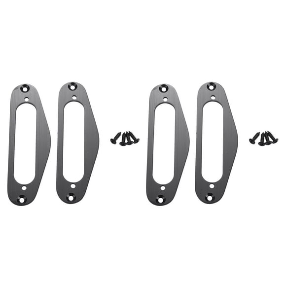 4 Pcs Guitar Pickup Frame Mounting Ring Single Coil Metal Flat Humbucker Pickup Ring for TL Style Electric Guitars Black