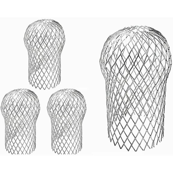 4 Pcs Gutter Downspout Guards 3.9 Inch Aluminum Leaf Filter Strainer Expandable Gutter Downspout Protector for Preventing Blockage from Leaves, Debris