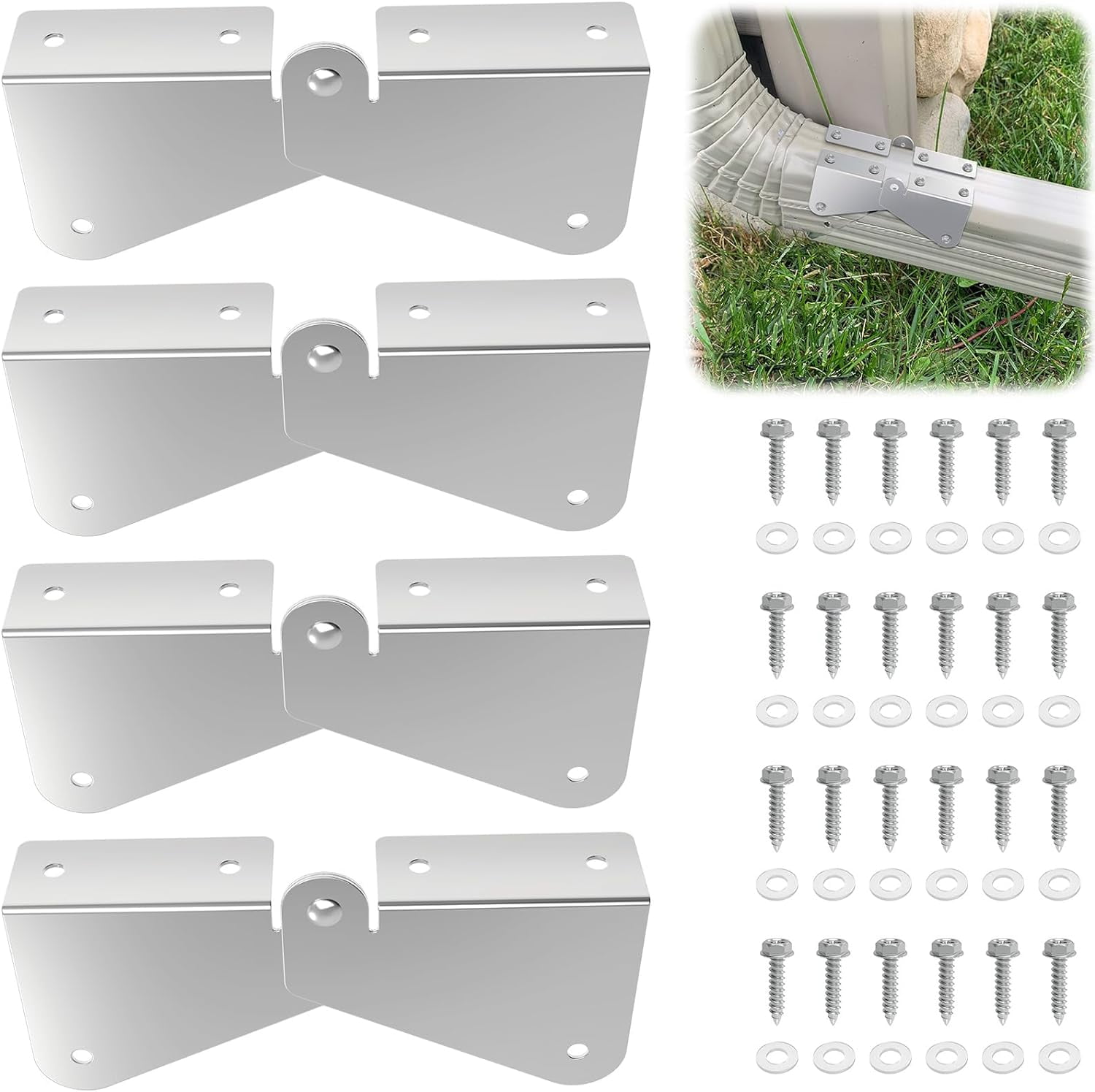 4 Pcs Gutter Extension Hinge, Gutter Downpipe Extension Hinge