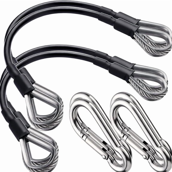4 Pcs Gym Cable Extension,10 Inch Cable Attachments for Gym with Carabiner Fitness Home Gym Machine Accessories