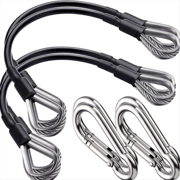 4 Pcs Gym Cable Extension,10 Inch Cable Attachments for Gym with Carabiner Fitness Home Gym Machine Accessories