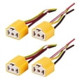thumbnail image 1 of 4 Pcs H4 9003 HB2 Female Ceramic Wire Harness Headlight Sockets Plug, 1 of 8