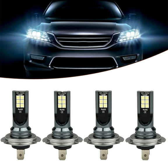 4 Pcs H7 LED Headlight Bulbs 6000K Color Car Fog Light Canbus Error Free Lamps