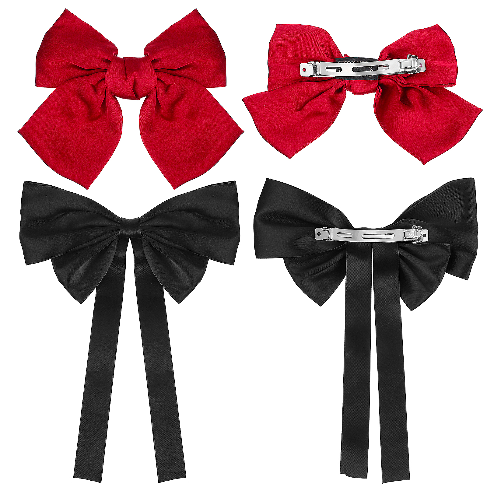 4 Pcs Hair Bow Clips Large Bowknot Hair Clips Hair Barrettes Beautiful