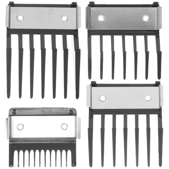 4 Pcs Hair Clipper Guards with Buckle Restriction, Multi-Function Trimmer Guide Combs for Precise & Uniform Cutting, Professional & Personal Use