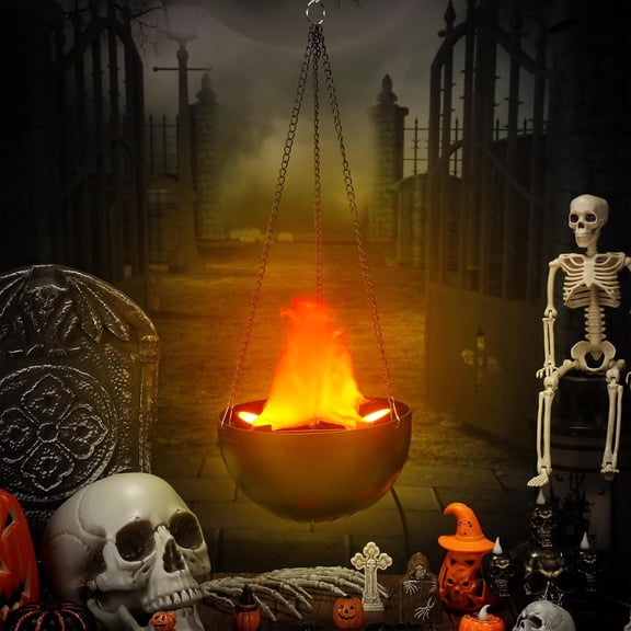 4 Pcs Halloween 3D Fake Fire Light 110v Artificial Hanging LED Flame Light Realistic Campfire Halloween Lamp Prop Flame for Christmas, Festival, Night Club, Party Decor