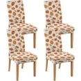 thumbnail image 1 of 4 Pcs Halloween Dining Chair Covers, Cute Ghost Cartoon Pumpkin Skull Gothic Horror Stretch Removable Washable Seat Slipcovers, Spooky Kitchen Dining Room Hotel Decor, 1 of 6