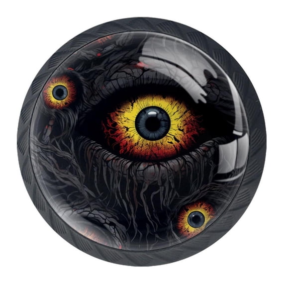 4 Pcs Halloween Eyeballs Knobs for Kitchen Cabinet Cupboard Dresser Bookcase Drawer Pulls Handles Round Home Decor