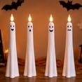 thumbnail image 1 of 4 Pcs Halloween Ghost Candlestick Holders Cute Ghost Shape Candle Stick Holders Ceramic Taper Candle Holder for Halloween Wedding Party Holiday Office Home Decor Gift A, 1 of 8