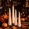 thumbnail image 1 of 4 Pcs Halloween Ghost Candlestick Holders Cute Ghost Shape Candle Stick Holders Ceramic Taper Candle Holder for Halloween Wedding Party Holiday Office Home Decor Gift C, 1 of 7