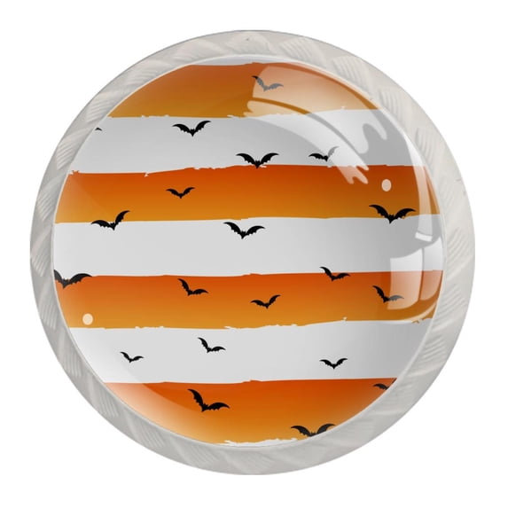 4 Pcs Halloween Knobs for Kitchen Cabinet Cupboard Dresser Bookcase Drawer Pulls Handles Round Home Decor
