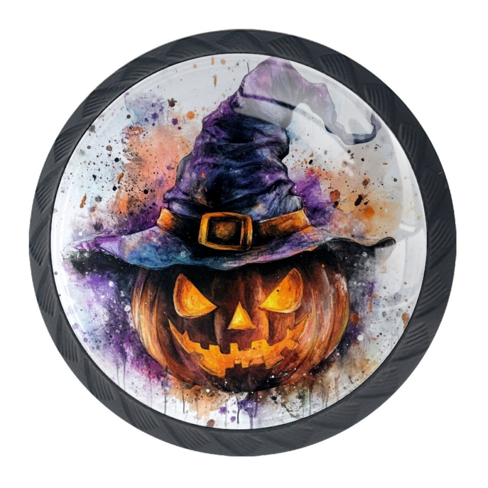 4 Pcs Halloween Pumpkin Knobs for Kitchen Cabinet Cupboard Dresser Bookcase Drawer Pulls Handles Round Home Decor
