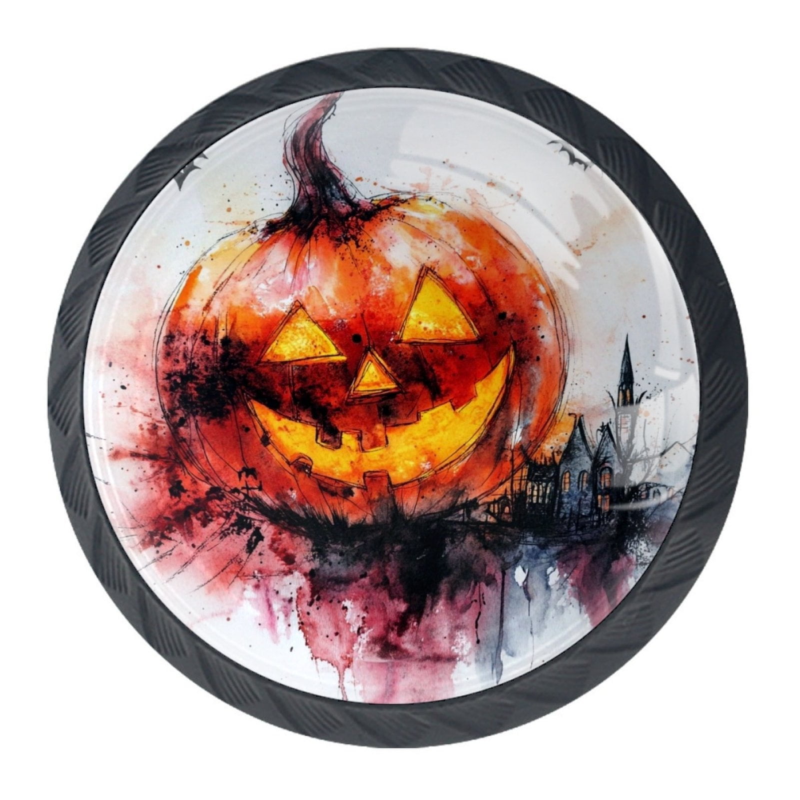 4 Pcs Halloween Pumpkin Knobs for Kitchen Cabinet Cupboard Dresser Bookcase Drawer Pulls Handles Round Home Decor