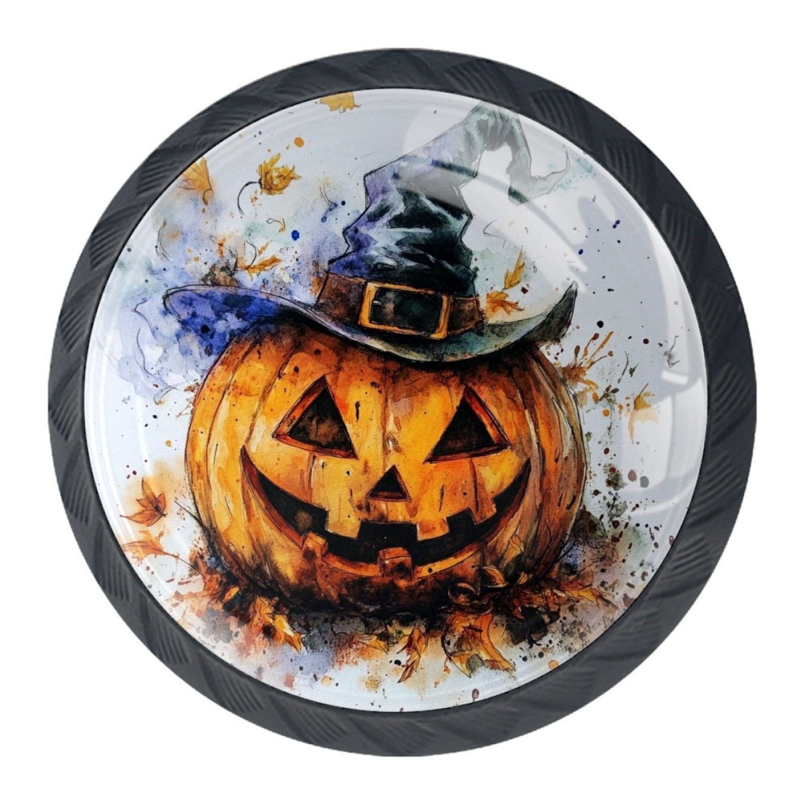 4 Pcs Halloween Pumpkin Knobs for Kitchen Cabinet Cupboard Dresser Bookcase Drawer Pulls Handles Round Home Decor