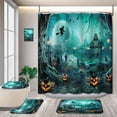 thumbnail image 1 of 4 Pcs Halloween Shower Curtain Set, with Non-Slip Rugs,Toilet Lid Cover and Bath Mat, Hocus Pocus Decor for Bathroom, Halloween Party Gifts Supplies, 1 of 6