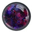 thumbnail image 1 of 4 Pcs Halloween Spider Web Knobs for Kitchen Cabinet Cupboard Dresser Bookcase Drawer Pulls Handles Round Home Decor, 1 of 8