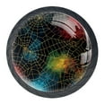 thumbnail image 1 of 4 Pcs Halloween Spider Web Knobs for Kitchen Cabinet Cupboard Dresser Bookcase Drawer Pulls Handles Round Home Decor, 1 of 8
