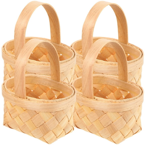 4 Pcs Hand Woven Small Decor Storage Fruit Shopping Bride