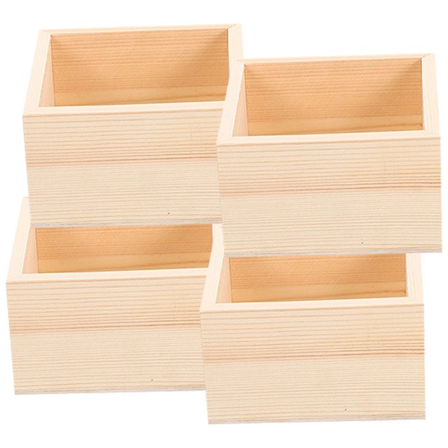 4 Pcs Handicraft Wooden Box Plant Decor Drawers Large Wooden Crate