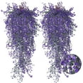 thumbnail image 1 of 4 Pcs Hanging Fake Plants Fake Vines Artificial Plants Faux Hanging Plant Artificial Hanging Plants Wall Plants Fake Indoor Outdoor Decorations (Purple), 1 of 7