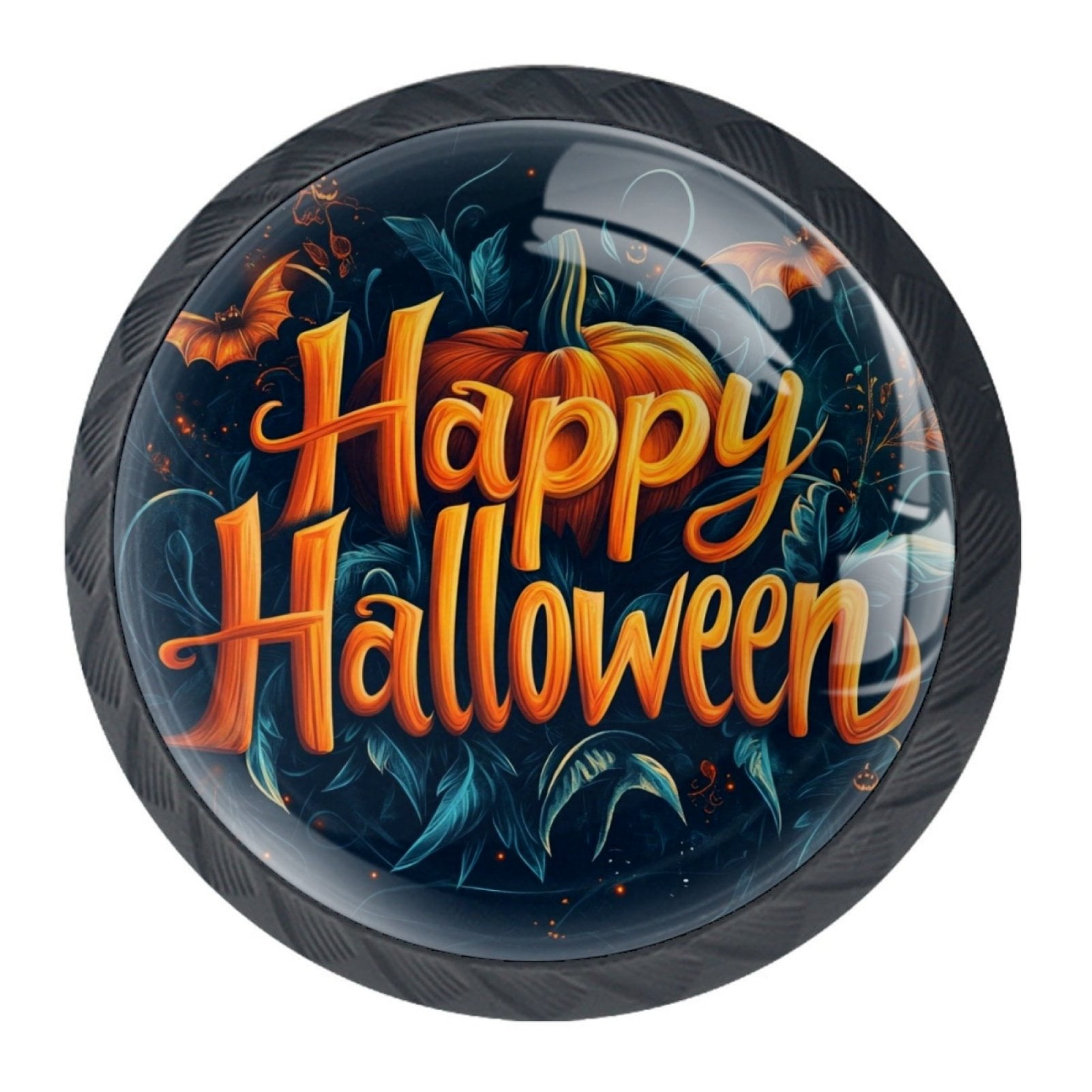 4 Pcs Happy Halloween Knobs for Kitchen Cabinet Cupboard Dresser Bookcase Drawer Pulls Handles Round Home Decor