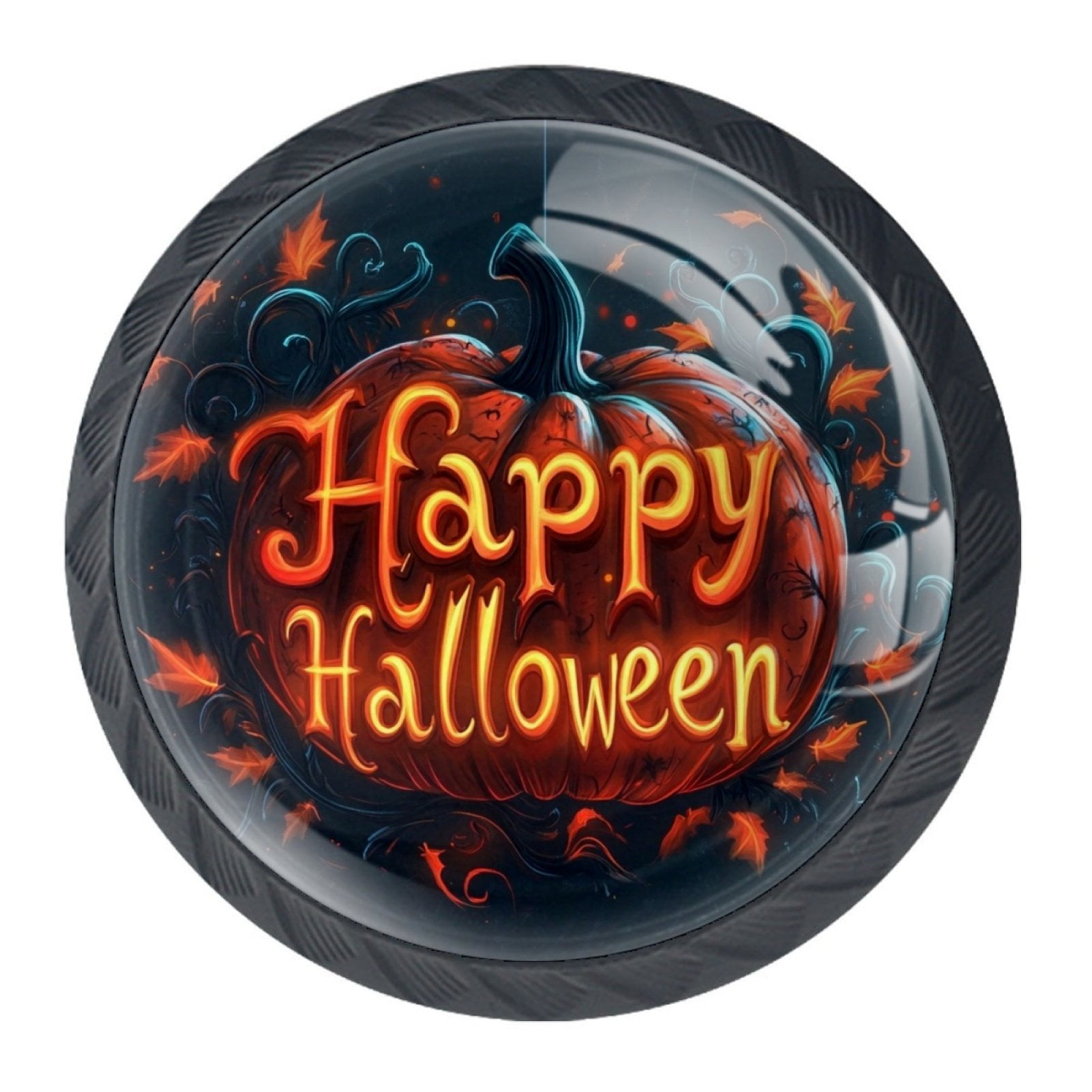4 Pcs Happy Halloween Knobs for Kitchen Cabinet Cupboard Dresser Bookcase Drawer Pulls Handles Round Home Decor