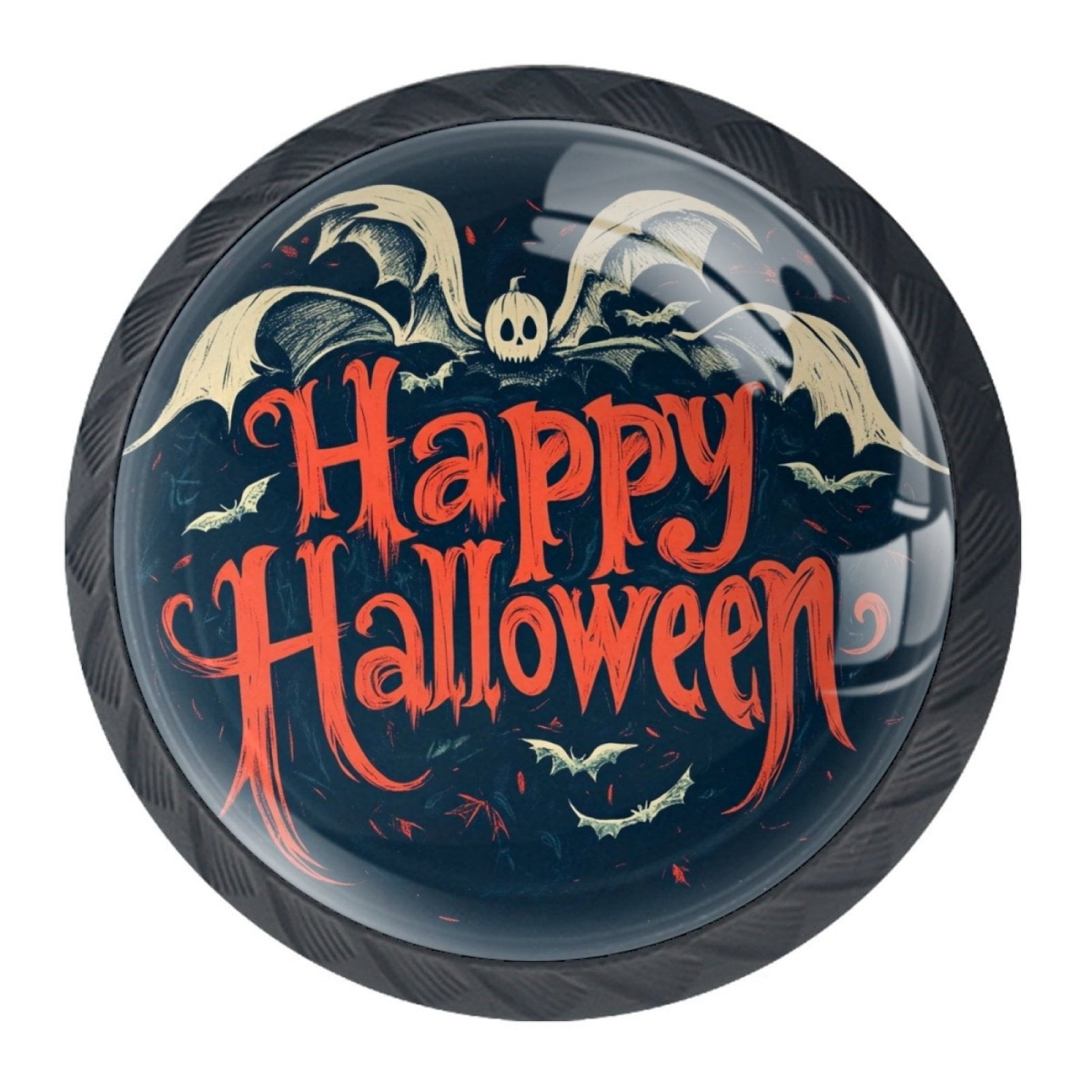 4 Pcs Happy Halloween Knobs for Kitchen Cabinet Cupboard Dresser Bookcase Drawer Pulls Handles Round Home Decor