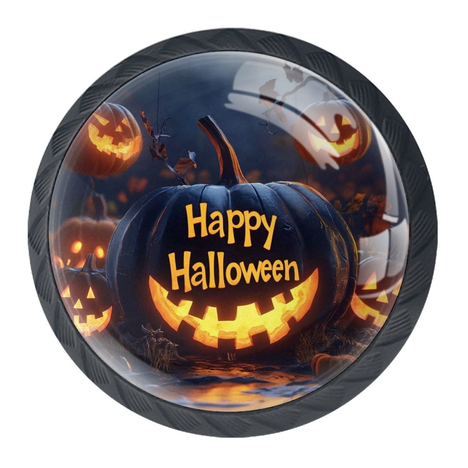 4 Pcs Happy Halloween Knobs for Kitchen Cabinet Cupboard Dresser Bookcase Drawer Pulls Handles Round Home Decor