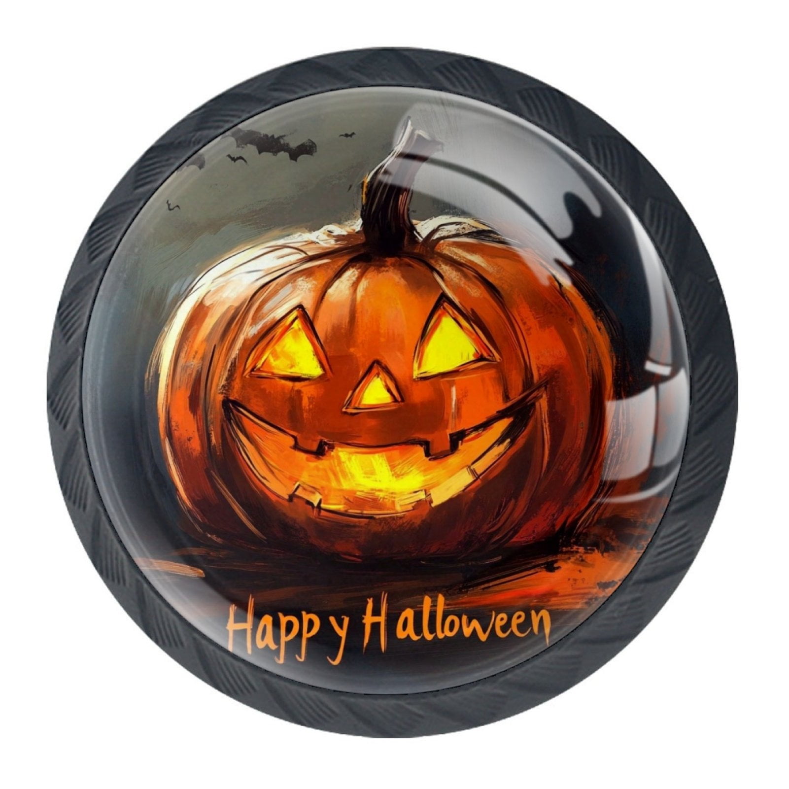 4 Pcs Happy Halloween Knobs for Kitchen Cabinet Cupboard Dresser Bookcase Drawer Pulls Handles Round Home Decor