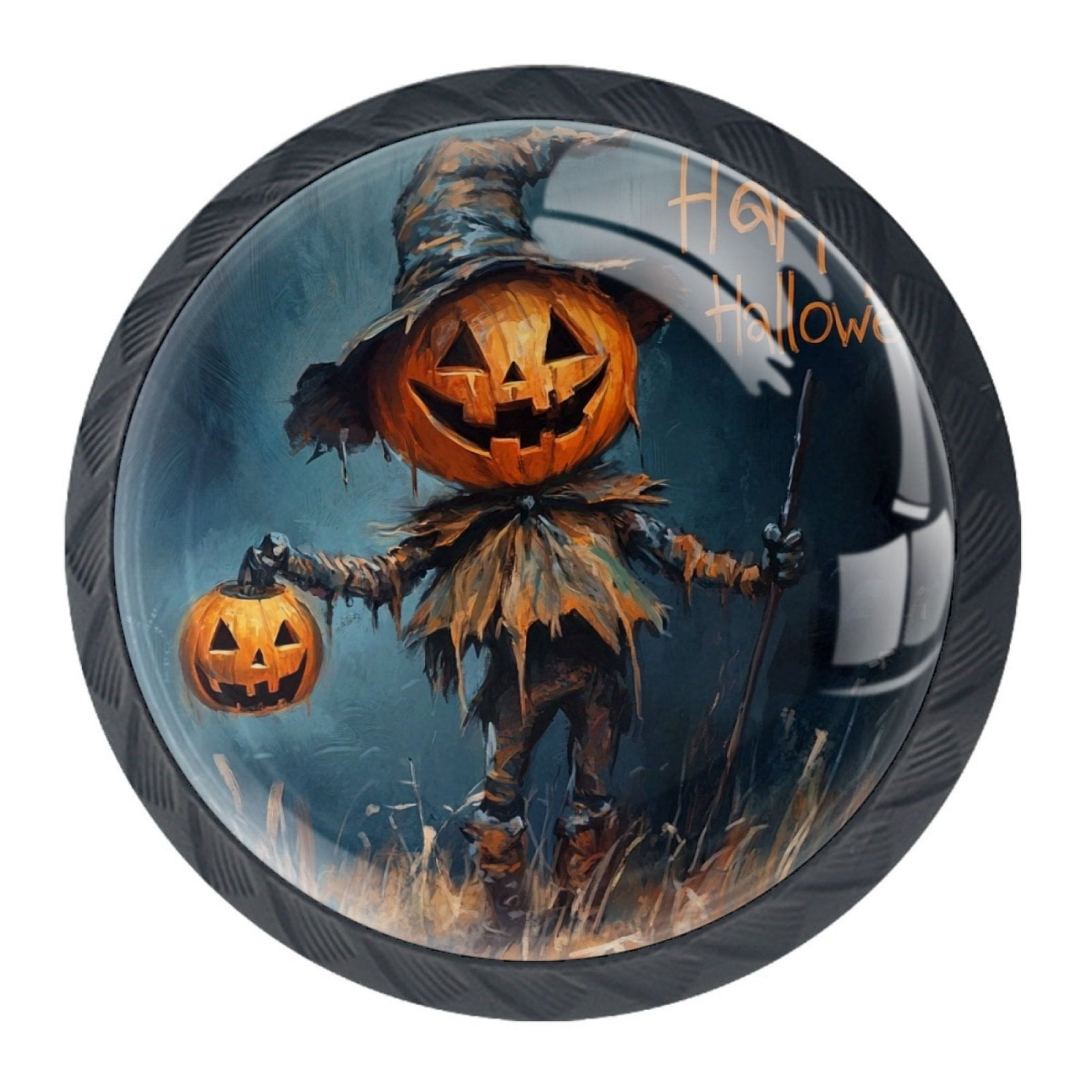 4 Pcs Happy Halloween Knobs for Kitchen Cabinet Cupboard Dresser Bookcase Drawer Pulls Handles Round Home Decor