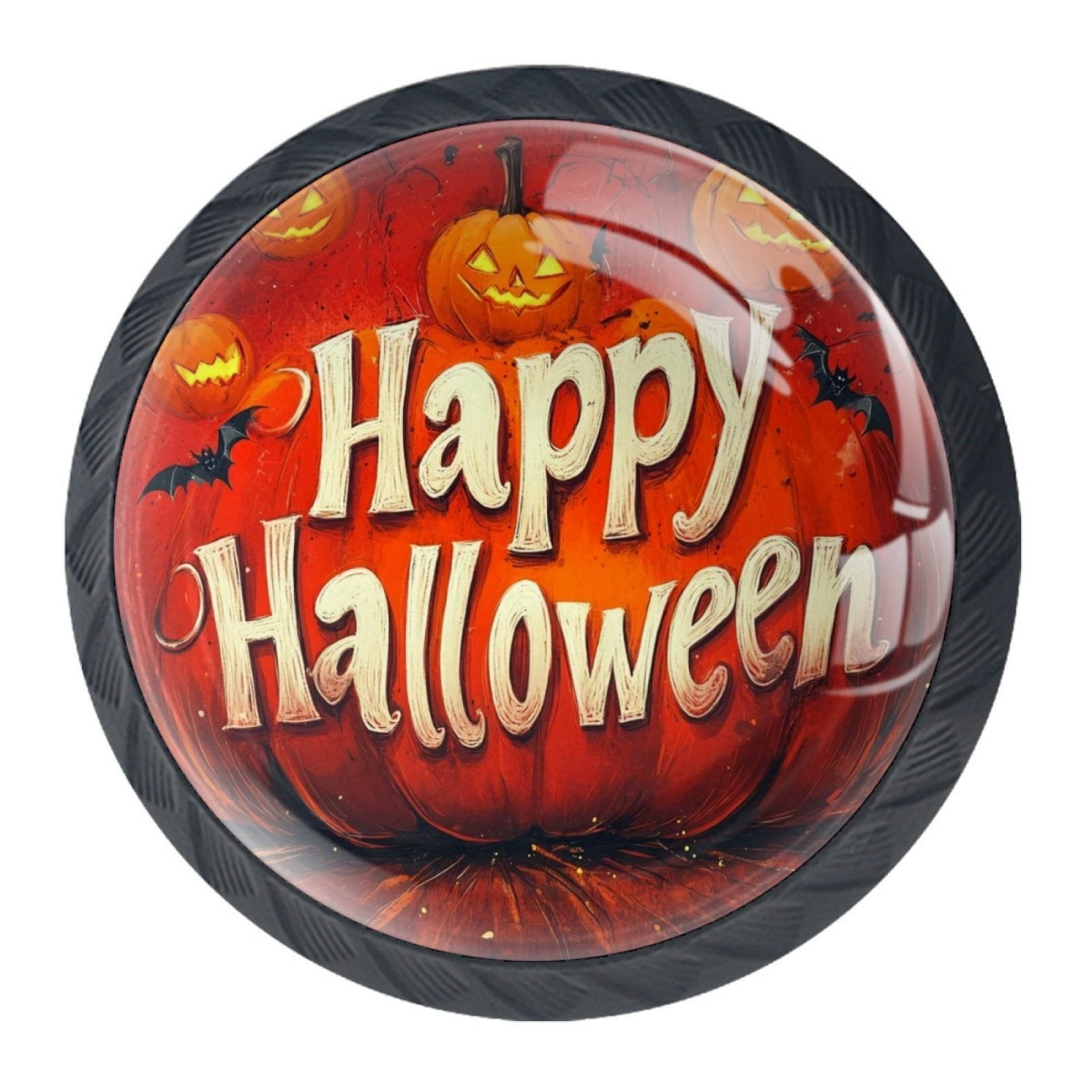 4 Pcs Happy Halloween Knobs for Kitchen Cabinet Cupboard Dresser Bookcase Drawer Pulls Handles Round Home Decor