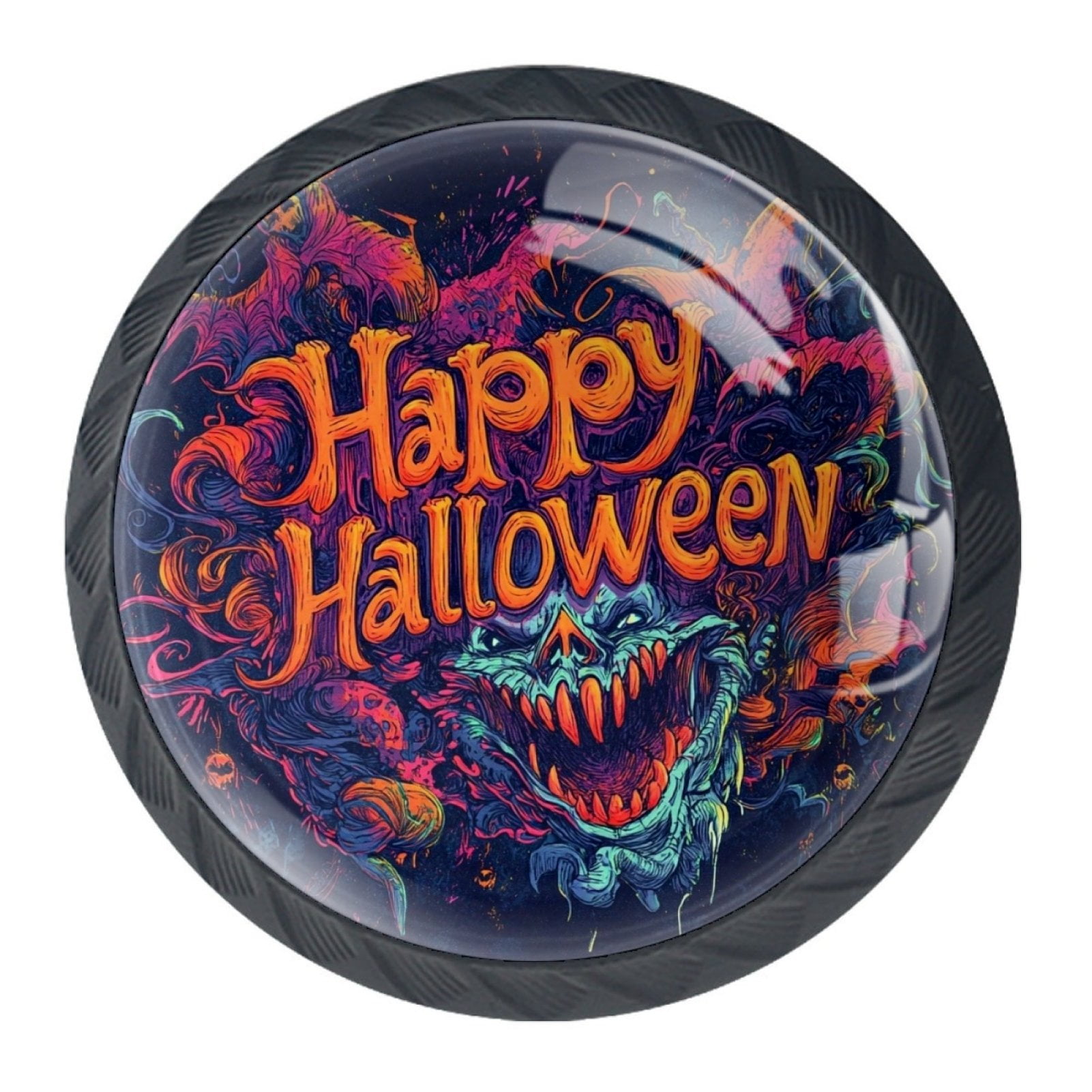 4 Pcs Happy Halloween Knobs for Kitchen Cabinet Cupboard Dresser Bookcase Drawer Pulls Handles Round Home Decor