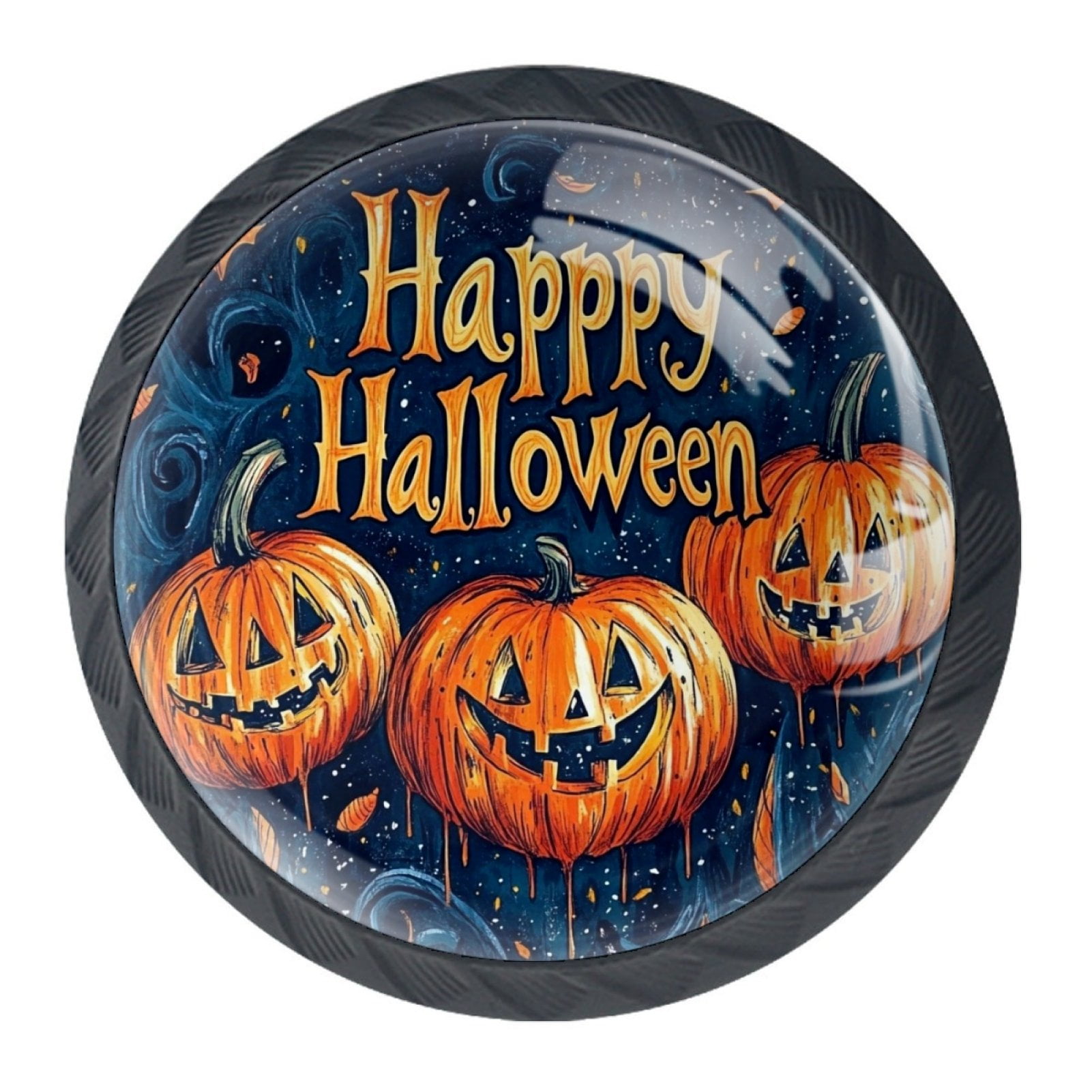 4 Pcs Happy Halloween Knobs for Kitchen Cabinet Cupboard Dresser Bookcase Drawer Pulls Handles Round Home Decor