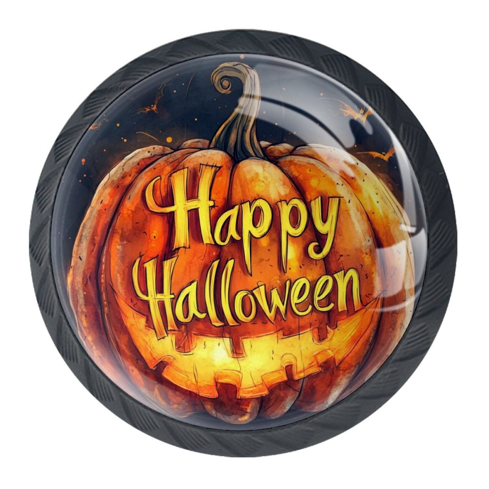 4 Pcs Happy Halloween Knobs for Kitchen Cabinet Cupboard Dresser Bookcase Drawer Pulls Handles Round Home Decor