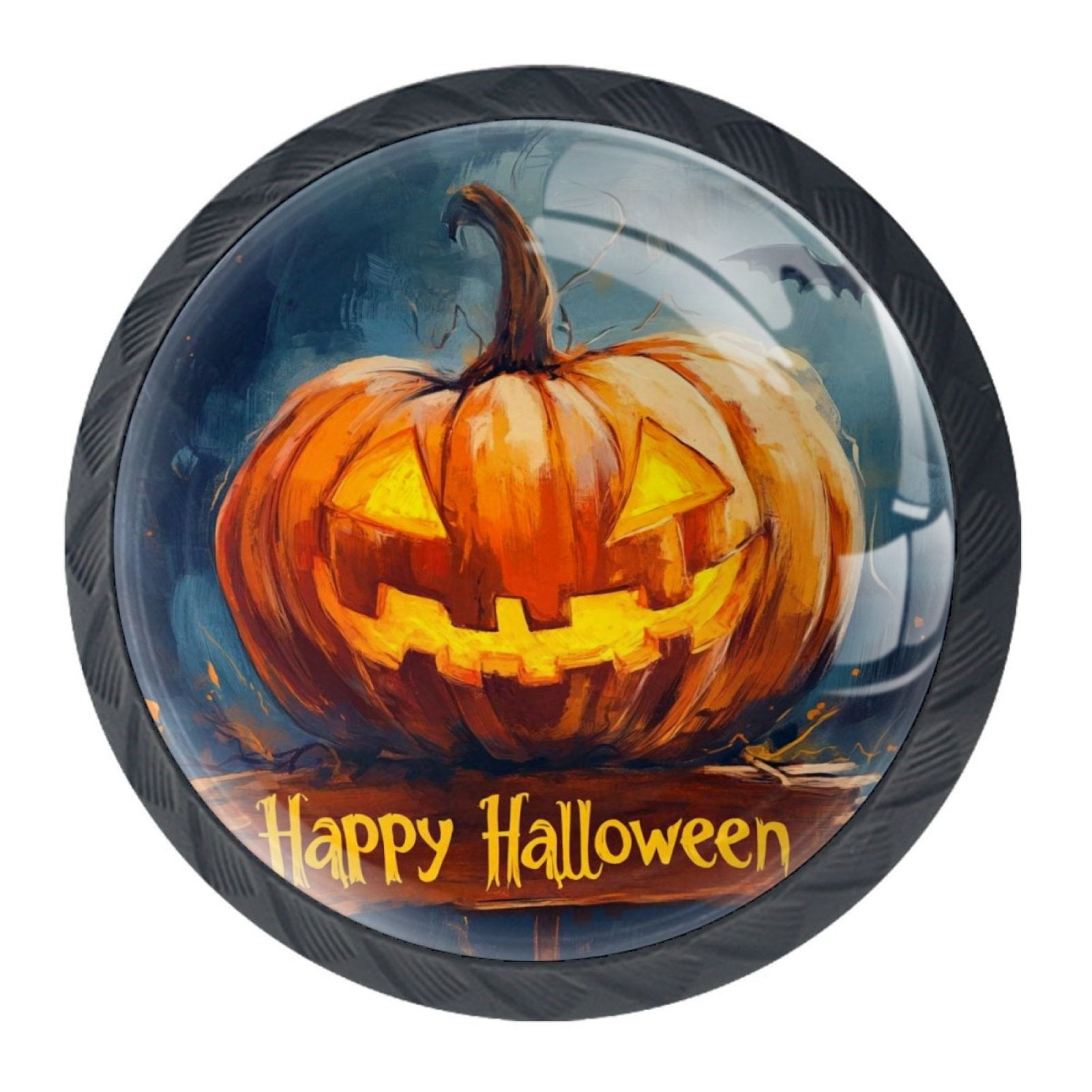 4 Pcs Happy Halloween Knobs for Kitchen Cabinet Cupboard Dresser Bookcase Drawer Pulls Handles Round Home Decor