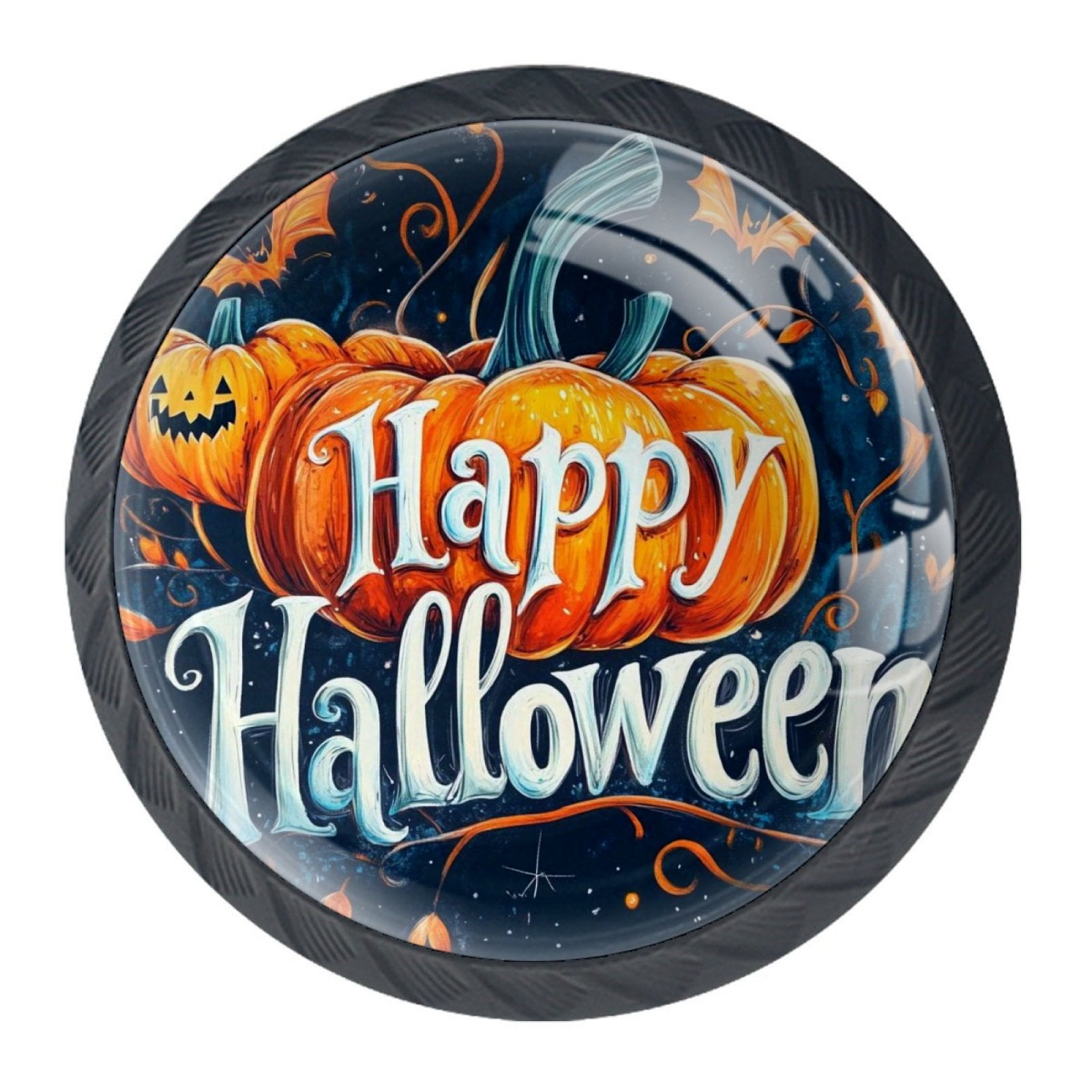 4 Pcs Happy Halloween Knobs for Kitchen Cabinet Cupboard Dresser Bookcase Drawer Pulls Handles Round Home Decor