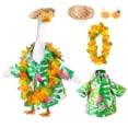 thumbnail image 1 of 4 Pcs Hawaiian Porch Goose Outfit Set, Summer Lawn Goose Costume, Yard Goose Clothes with Hawaiian Wreath, Straw Hat and Glasses, Fits 23 Inch Goose Statue for Patio Garden Lawn Decoration, 1 of 7