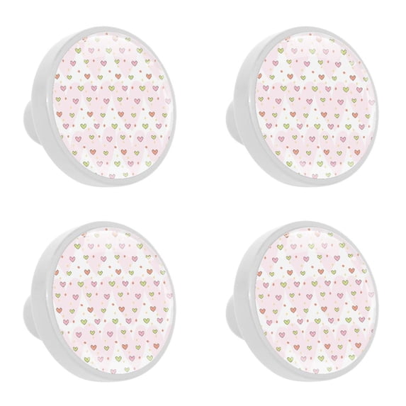 4 Pcs Heart Pattern Knobs for Kitchen Cabinet Cupboard Dresser Bookcase Drawer Pulls Handles Round Home Decor