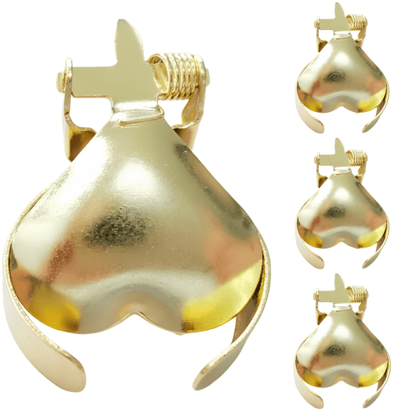 4 Pcs Heart-Shaped Gold Automatic Candle Snuffer, Stainless Steel Candle Extinguisher with Auto Extinguish Function, for 0.8 in Diameter Candles, Home Décor and Holiday Essentials