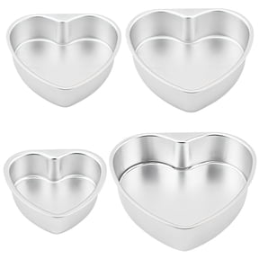 4 Pcs Heart-Shaped Cake Pans  4-10" Non-Stick Aluminum Alloy Baking Pans with Removable Bottom, Easy Release, for Weddings, Anniversaries & Celebrations