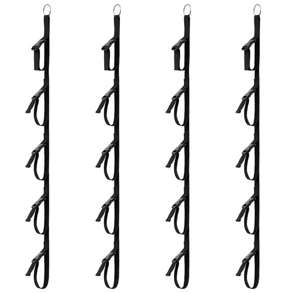 4 Pcs Heavy Duty Adjustable Multi-Function Buckle Storage Strap, Cable Management Organizer with 5 Slots Organizer Cord Organizer Straps for Vertical Space Cable Hose Rope String Light