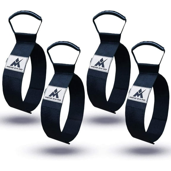 4 Pcs Heavy Duty Pool Vacuum Hose Storage Holder Electronic Cable Strap Garden Hose Organizer Hook and Loop Cable Strap Holder with Carrying Handle Perfect for Electronic Cable Garden Hose (Black)