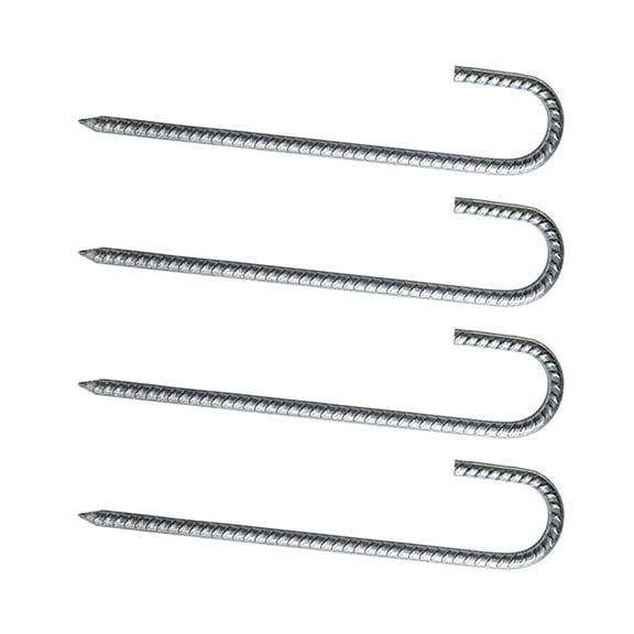 4 Pcs High Strength Garden Stake Heavy Duty Tent Peg Galvanized Steel J Hooks Nails Curved Steel Support Garden Stake