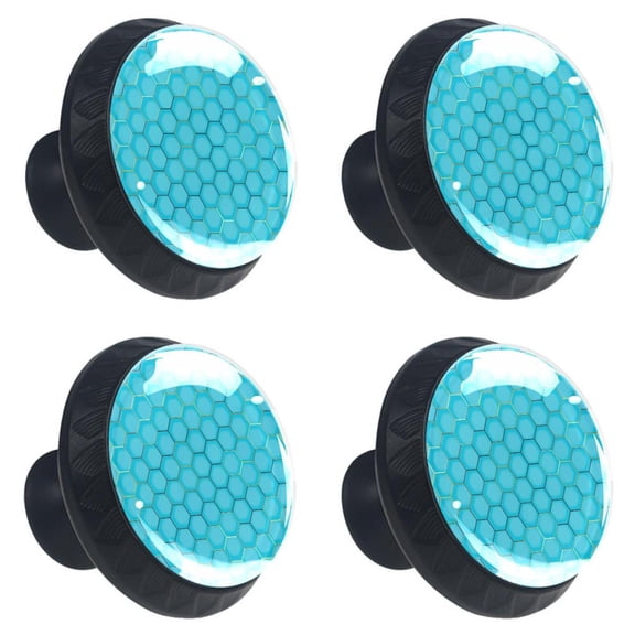 4 Pcs Hexagon Geometric Knobs for Kitchen Cabinet Cupboard Dresser Bookcase Drawer Pulls Handles Round Home Decor
