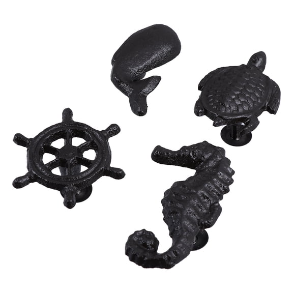 HOMEMAXS Door Knobs for Furniture Made of Iron Black Color Durable and Sturdy for Long Time Use 4 Pieces