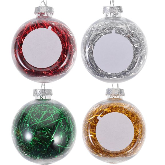 ifundom Xmas Balls Christmas Ball Pendants Silver 4Pcs