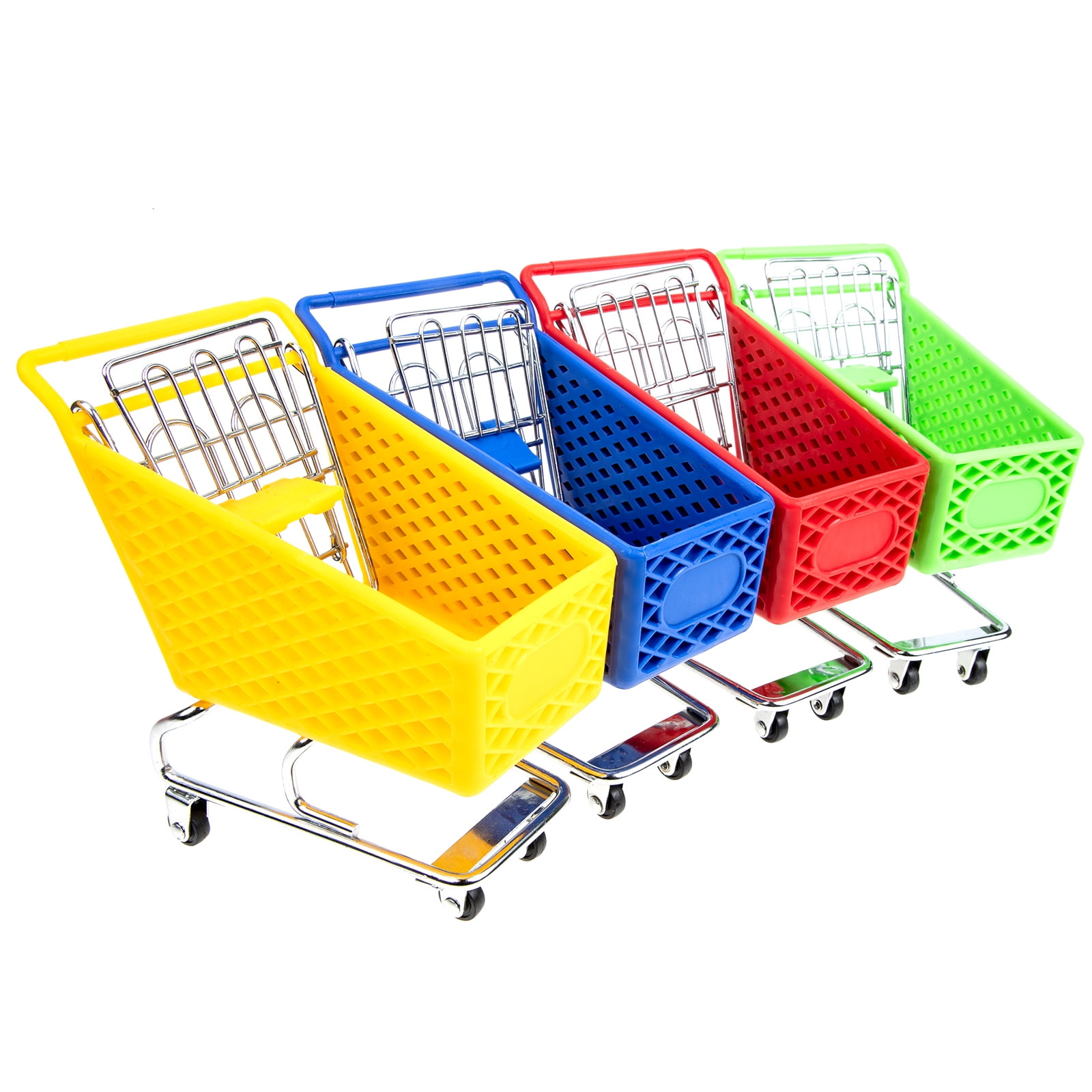 4 Pcs Home Decor Mini Supermarket Handcart Decor for Home Creativity
