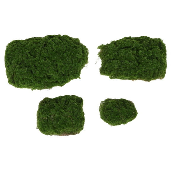 4 Pcs Home Moss Artificial Moss Stone 30.00X19.00X6.00CM Green