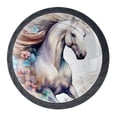 thumbnail image 1 of 4 Pcs Horse Knobs for Kitchen Cabinet Cupboard Dresser Bookcase Drawer Pulls Handles Round Home Decor, 1 of 8